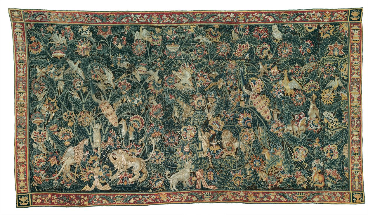 Large Leaf Verdure with Animals and Birds by Flemish School