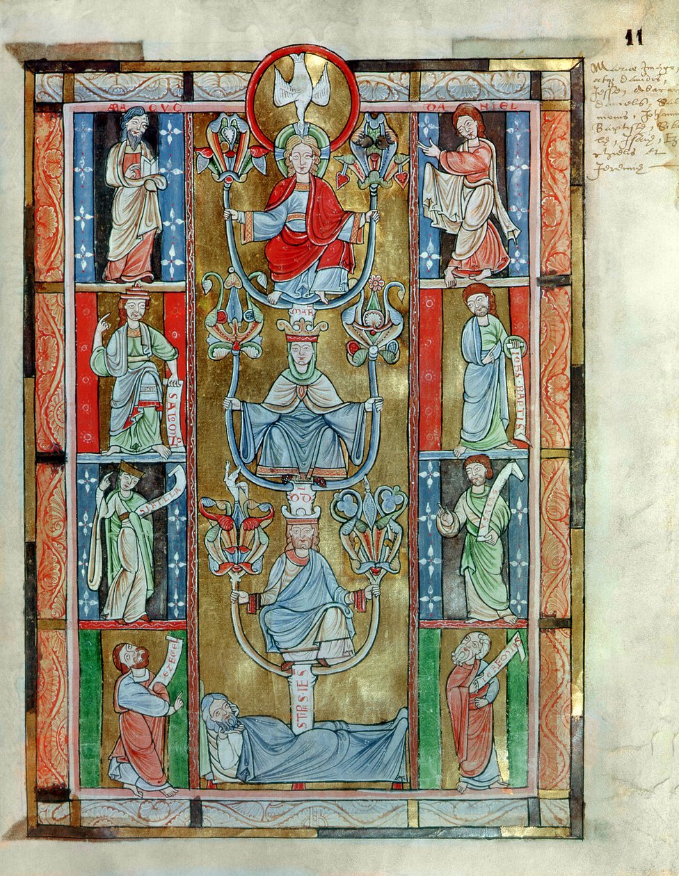 The Tree of Jesse, from De Laudibus Sancte Crucis by Rabanaus Maurus from Anchin Abbey by Flemish School
