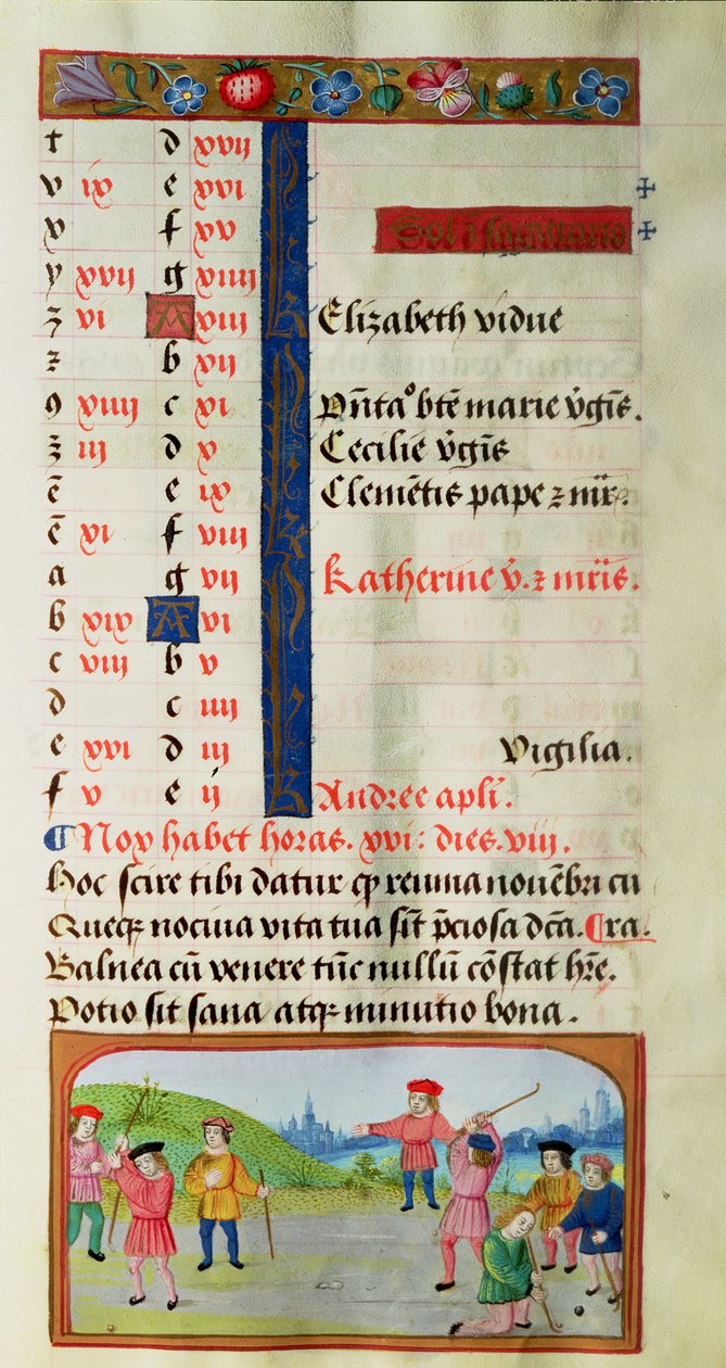 November: Game of Golf, from a Book of Hours by Flemish School