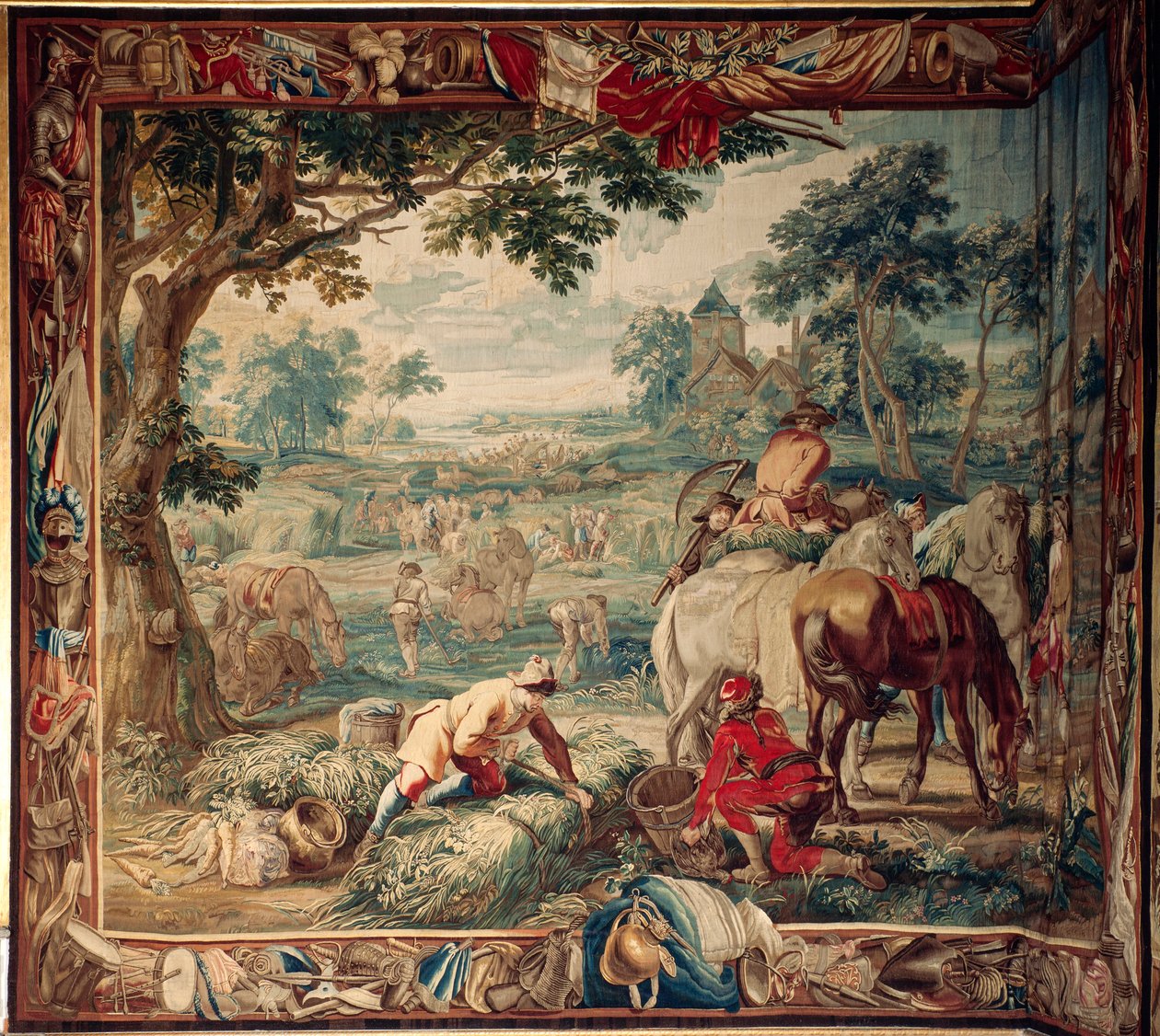 Palace. Flemish tapestry. Feeding. Wool and silk. Ca 1715 - 1724. by Flemish School
