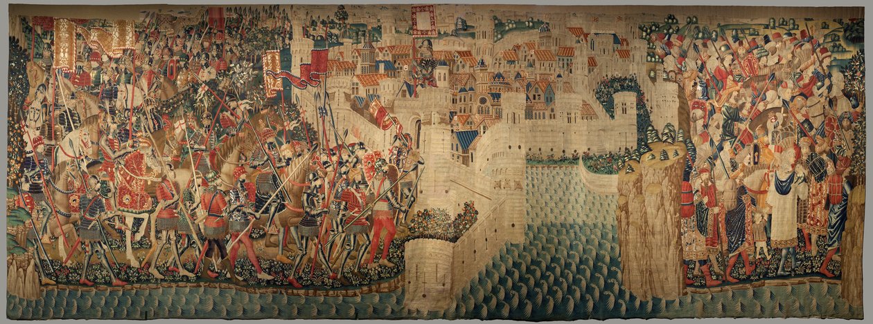 Parish museum of tapestries. Flemish tapestry. Conquest of Tanger. Series Conquests of king Alfonso I of Portugal. Tournai by Flemish School