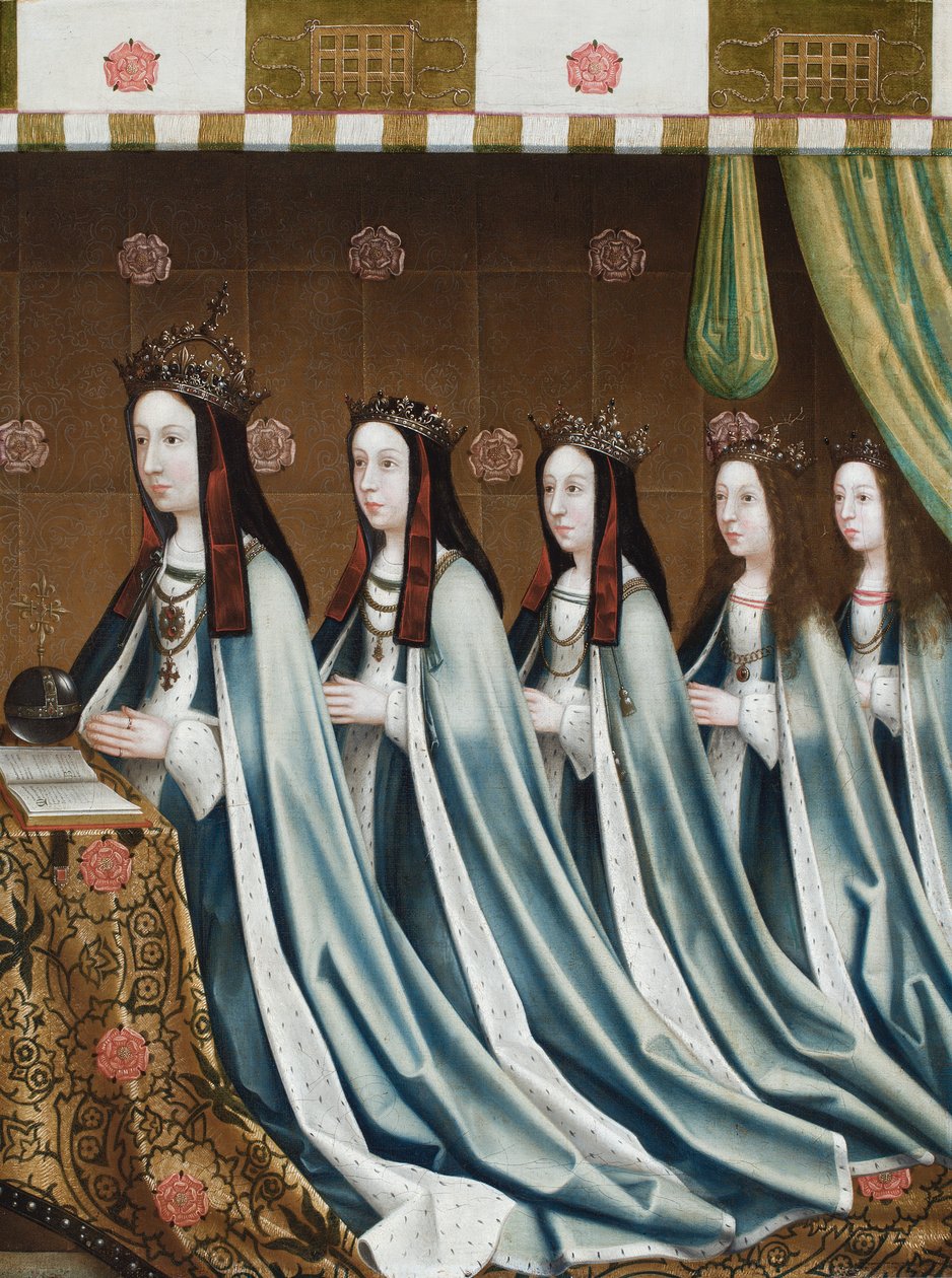 Portraits of Elizabeth of York, Queen of England with Her Four Daughters, Margaret, Elizabeth, Mary and Catherine, c.1510 by Flemish School