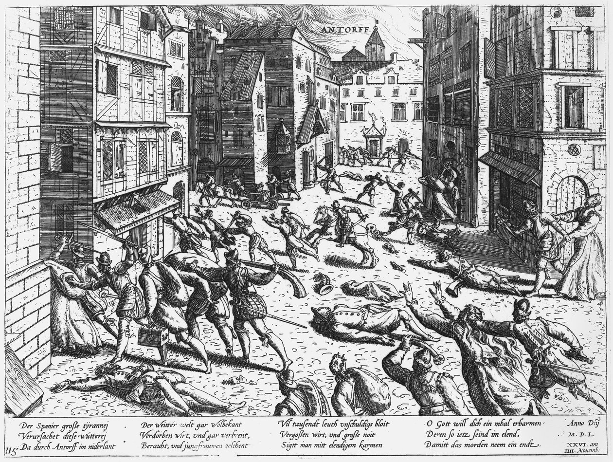 Scenes of the Spanish Fury at Antorff, 1576 by Flemish School