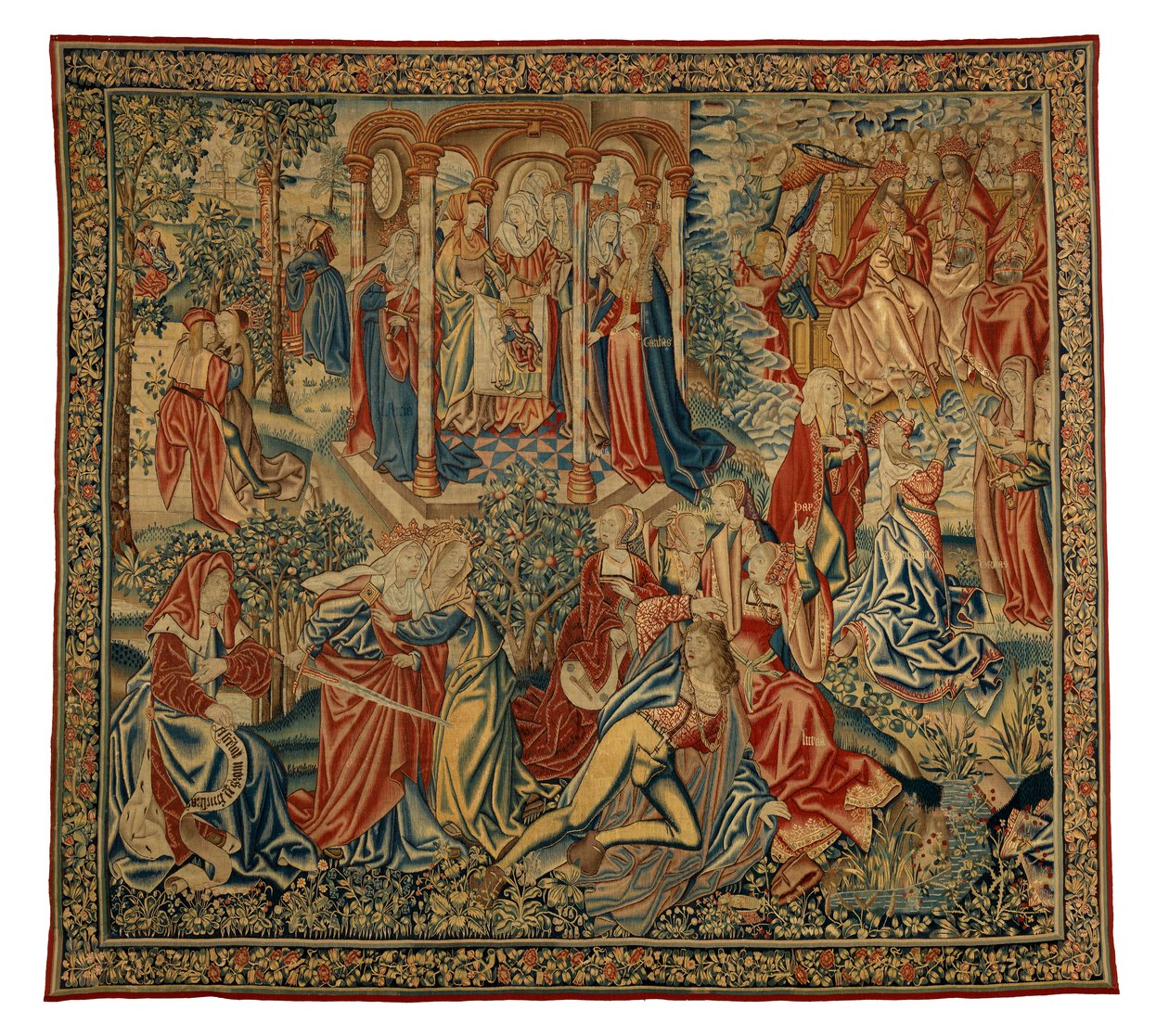 Tapestry, A Moral Allegory of Man or Justice Attacking Man, made in Flanders, Belgium, circa 1500 by Flemish School