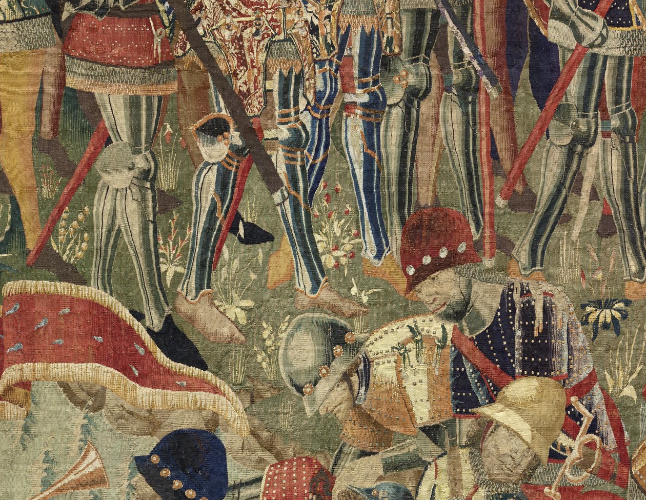 Tapestry Showing the Conquests of King Alfonso V of Portugal, Tournai (detail) by Flemish School