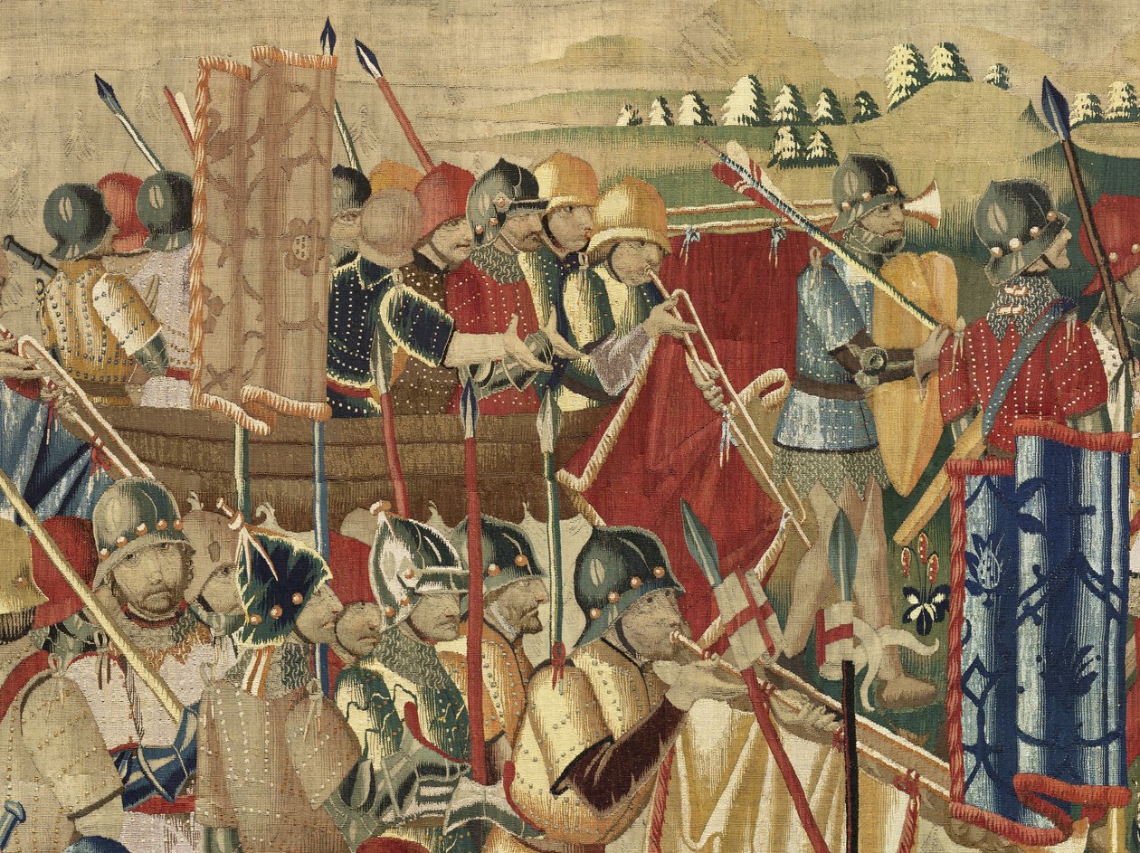 Tapestry Showing the Conquests of King Alfonso V of Portugal, Tournai (detail) by Flemish School
