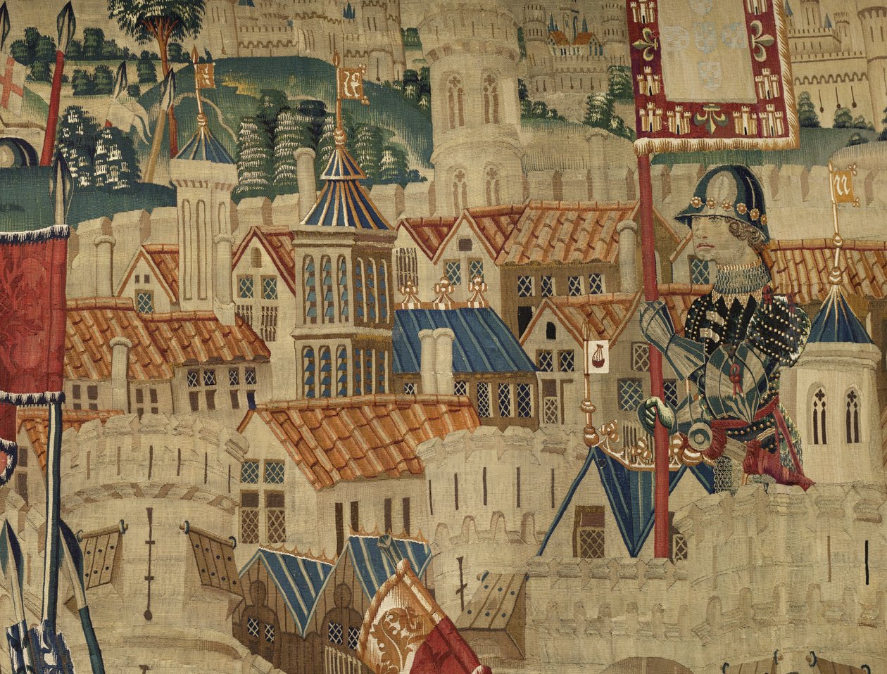Tapestry Showing the Conquests of King Alfonso V of Portugal (Conquistas de Alfonso V de Portugal), Tournai (Detail) by Flemish School