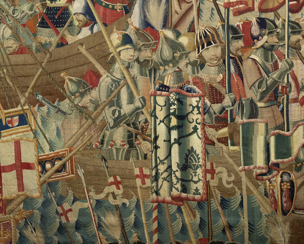 Tapestry Showing the Conquests of King Alfonso V of Portugal, Tournai (detail) by Flemish School