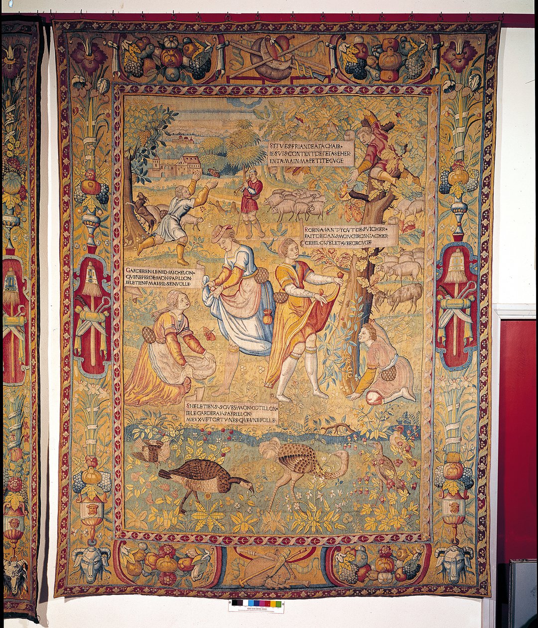 The Butterfly Hunt, from Les Amours de Gombault et de Macee, Bruges Workshop, 16th-17th century by Flemish School