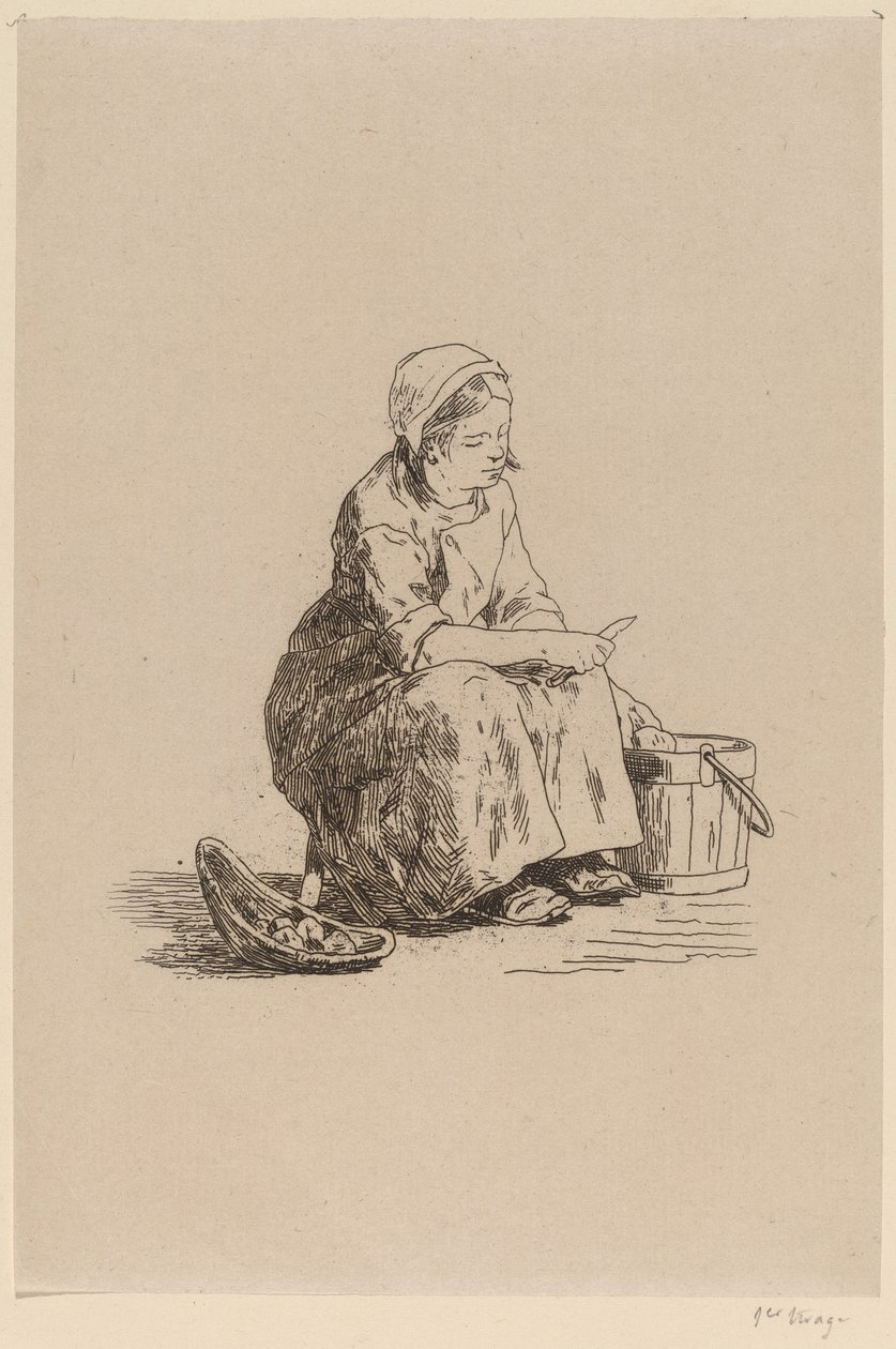 The Little Potato Peeler by Félicien Rops