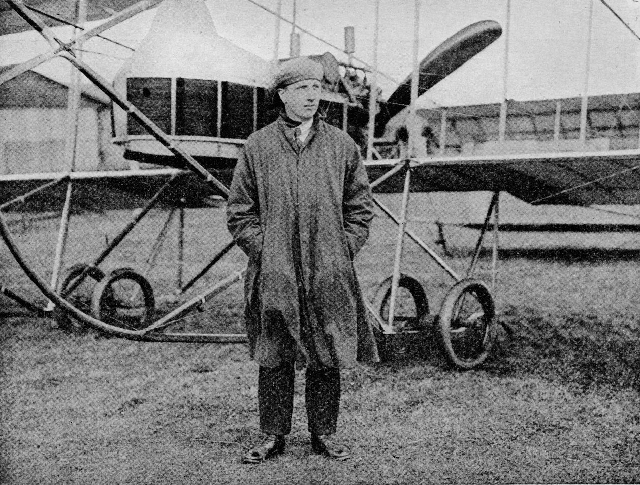 London-Manchester Air Race: Mr Jack Alcock and His Maurice Farman Biplane by Flight Photo