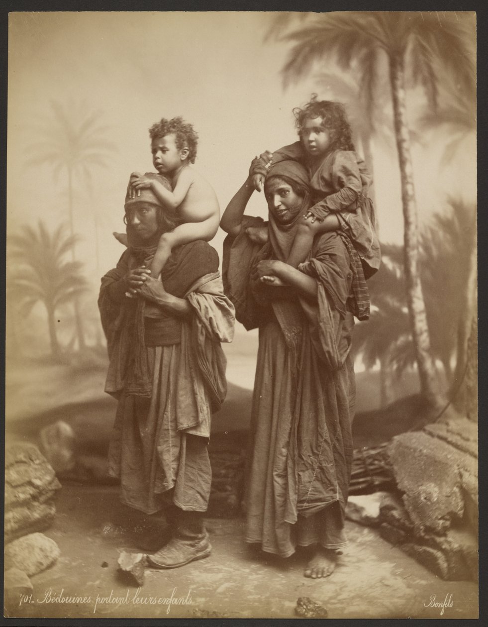 Bedouins Carrying Their Children by Félix Bonfils