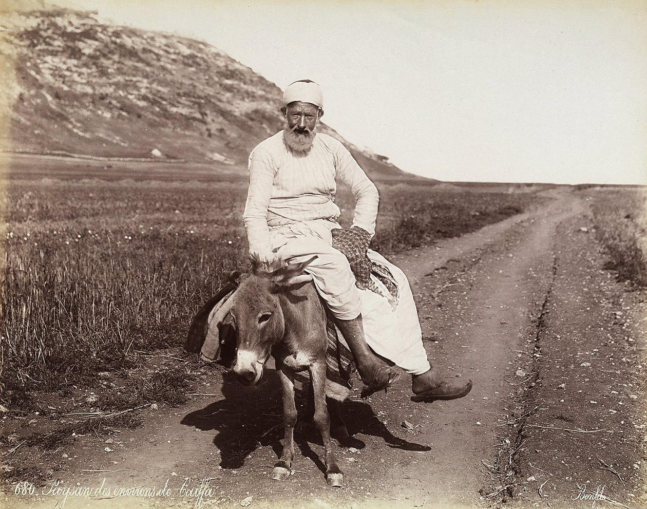 Portrait of a Peasant from Around Haifa by Félix Bonfils