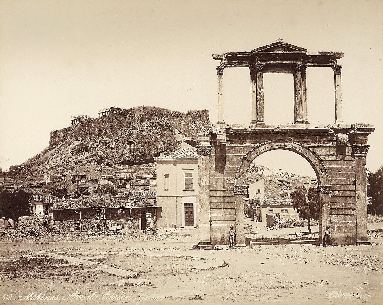 The Arch of Hadrian on the Acropolis of Athens by Félix Bonfils