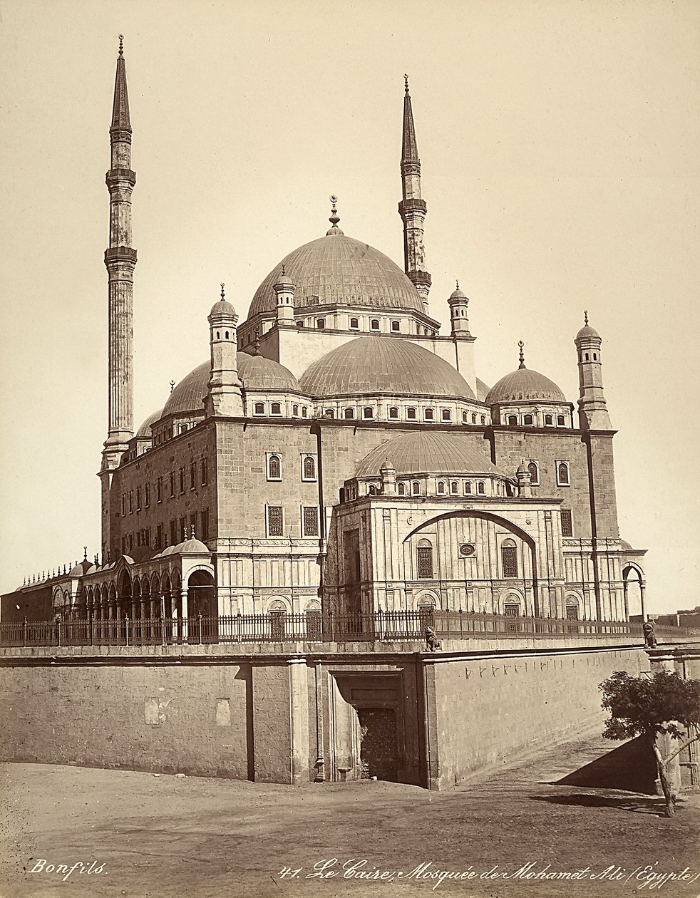 The Mosque of Muhammad Ali, Known as the Alabaster Mosque, in Cairo, Egypt by Félix Bonfils