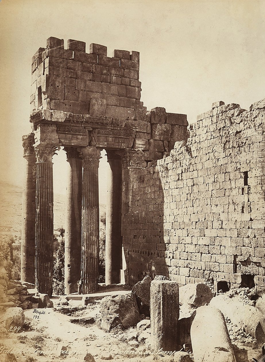 The Ruins of the Temple of Jupiter or the Sun, in the Archeological Zone of Heliopolis or Baalbek, Ancient Syrian City, Now Lebanon by Félix Bonfils