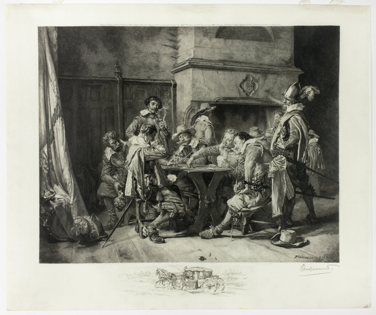 Lost Game (Soldiers Playing Cards) by Félix Henri Bracquemond