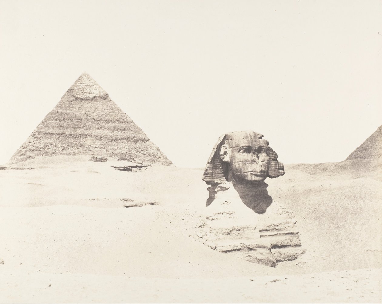 Djizeh Necropolis of Memphis, Sphinx and Pyramids, 1851-52, printed 1853-54 by Félix Teynard