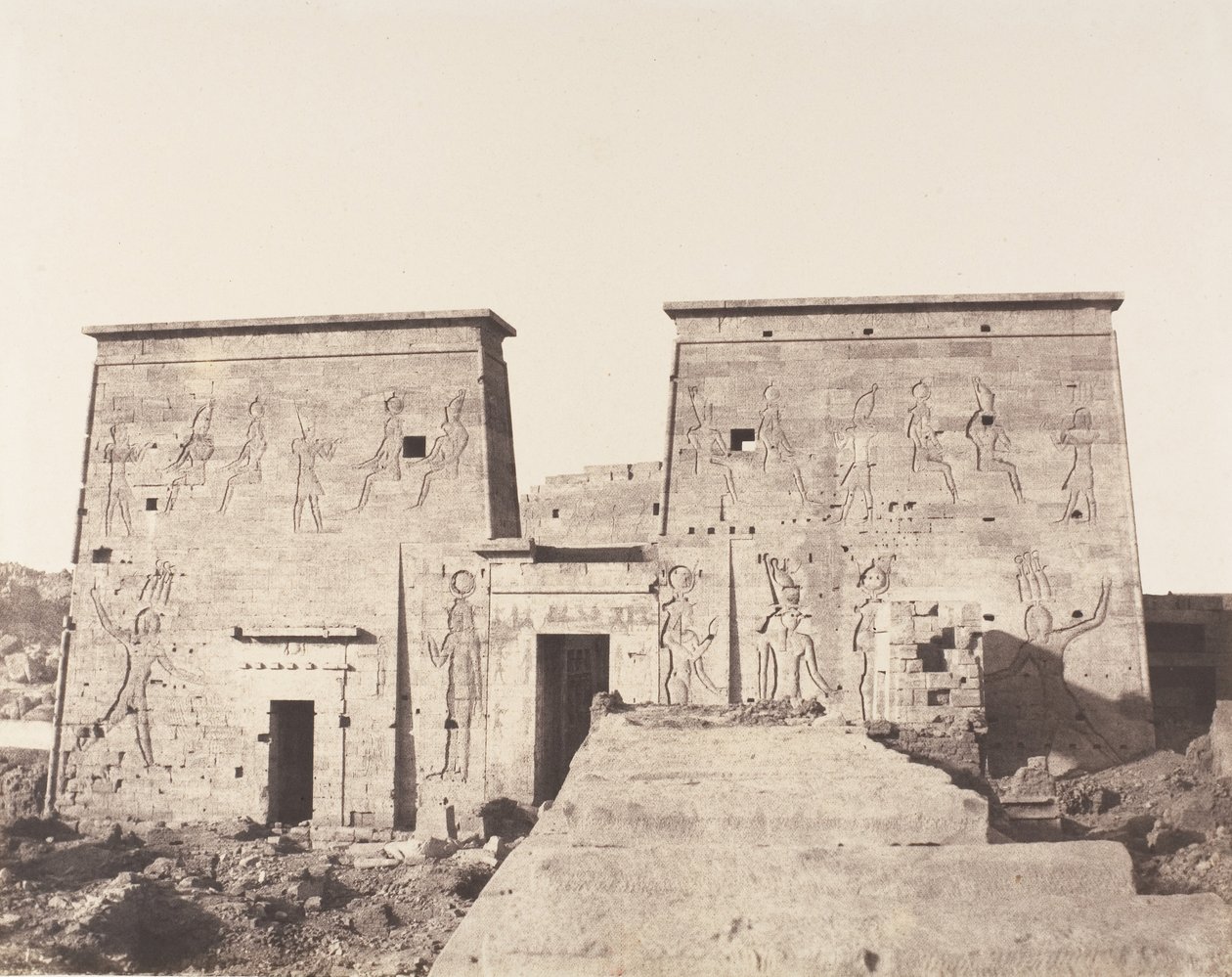 Ile de Fileh Philae, Premier Pylon - View Taken from the Platform by Félix Teynard