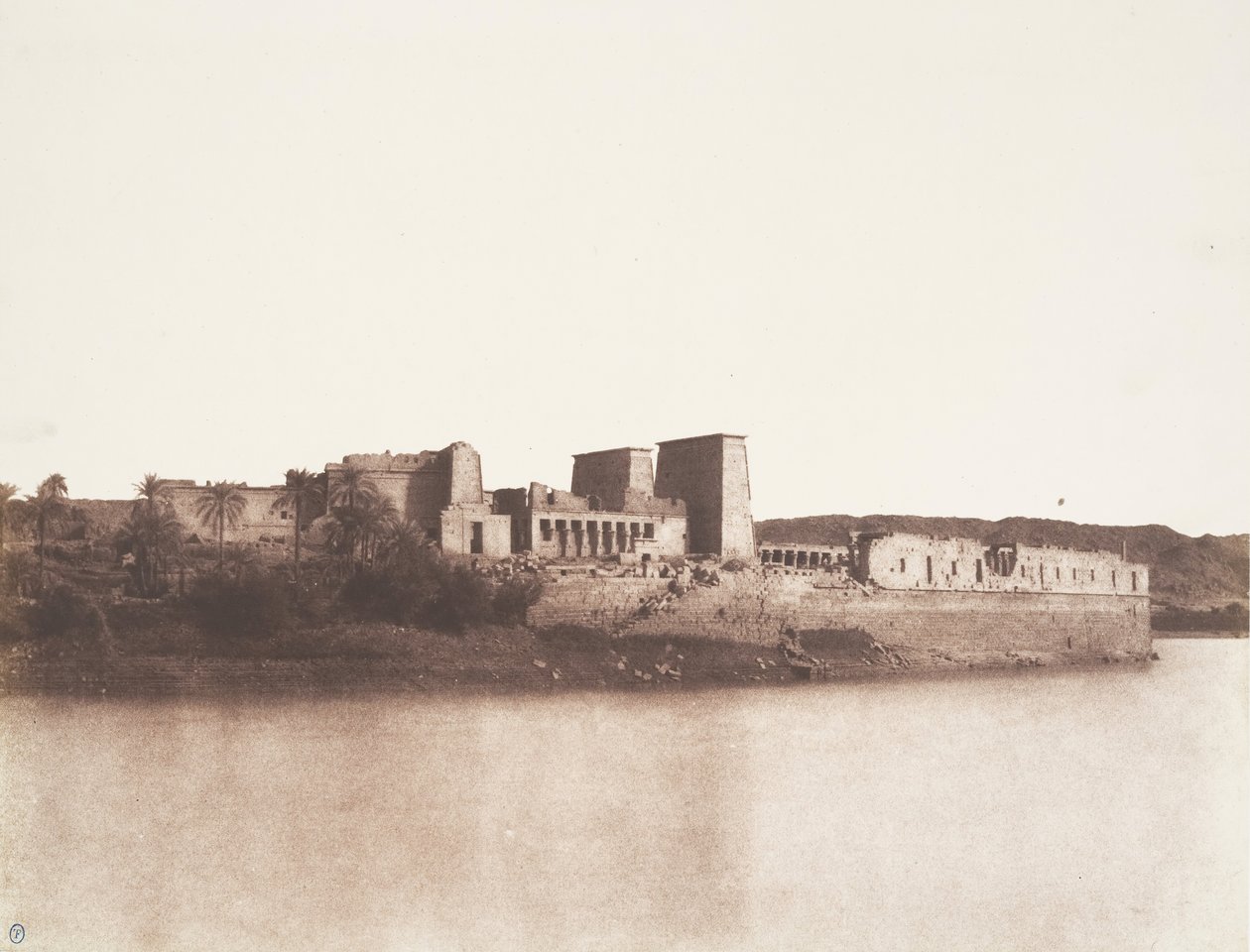Ile de Fileh Philæ, General View Taken from the Northwest at Point A by Félix Teynard