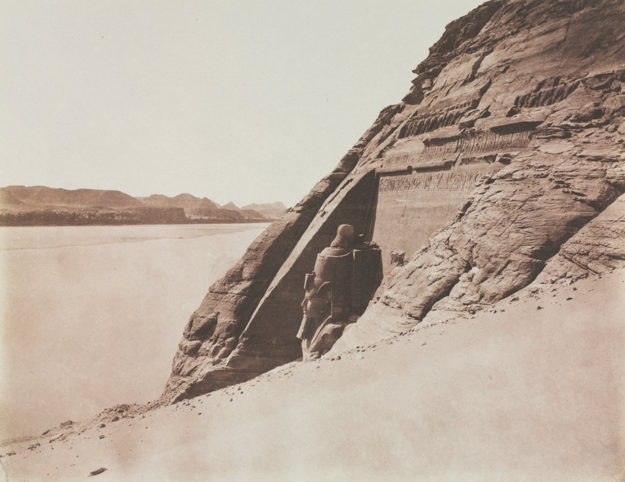 Large Speos - View Taken from the Sand Slope (Temple of Ramesses II), Abu Simbel by Félix Teynard