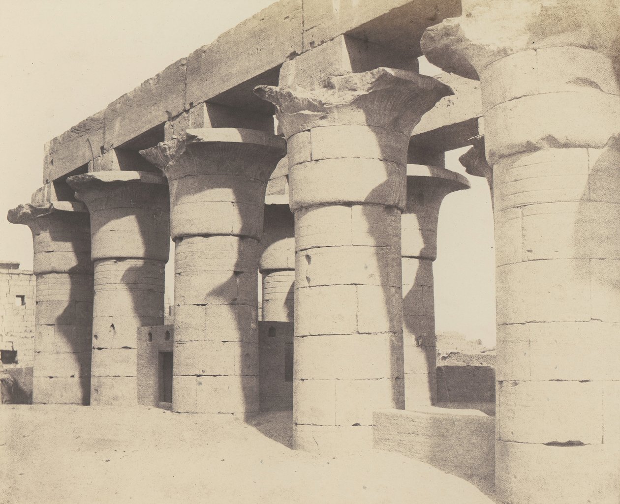 Louksor Thèbes. Construction Centrale - Grande Colonnade by Félix Teynard