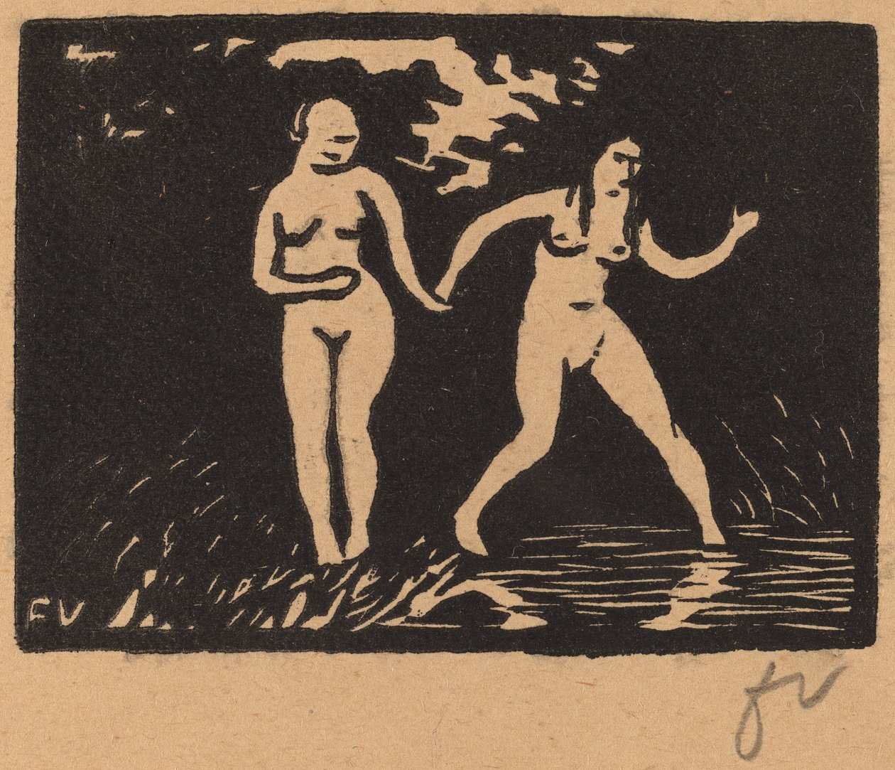 Entering the Water by Félix Vallotton