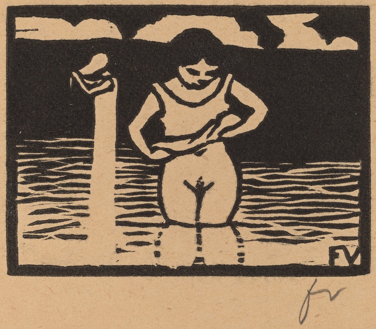 Girl Lifting Her Chemise by Félix Vallotton