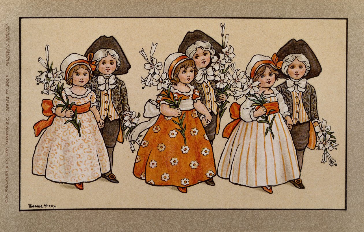 Lilies, Victorian Card by Florence Hardy