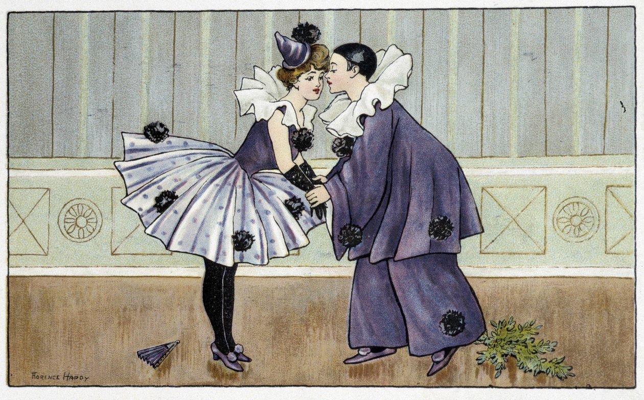 Pierrot and Colombine - by Florence Hardy, early 20th century by Florence Hardy