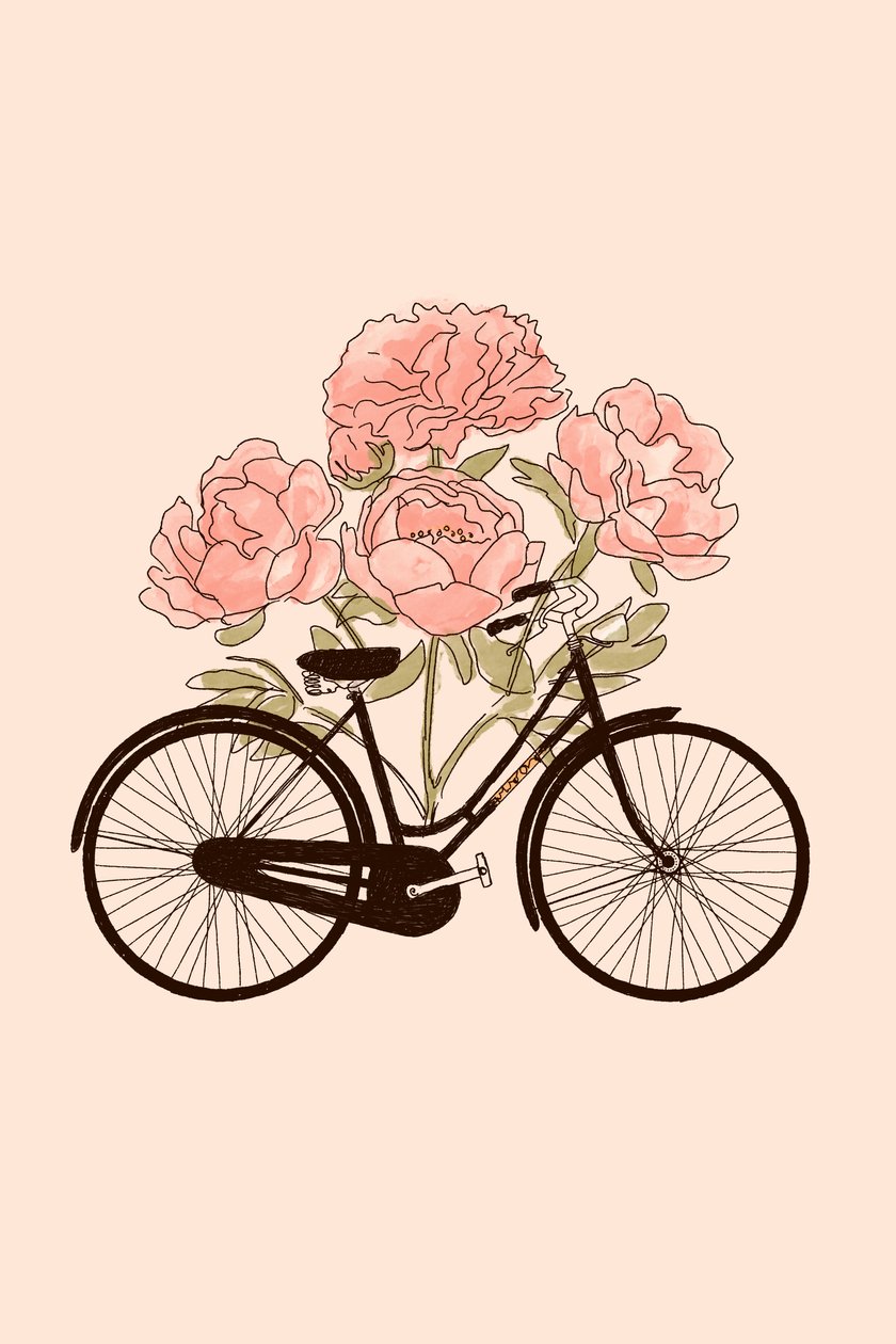 Bicycle and flower: Paris, 2022 by Florent Bodart