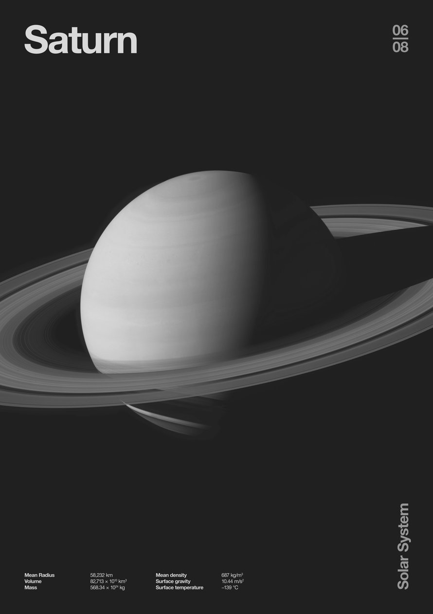 Saturn: Minimal Planets Datas, 2023 by Florent Bodart