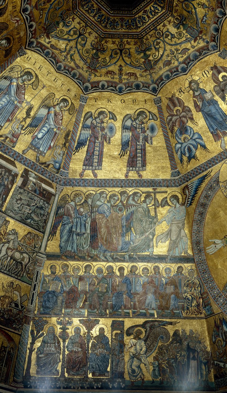 Mosaic on the Domed Ceiling of St Johns Baptistry, Florence by Florentine School