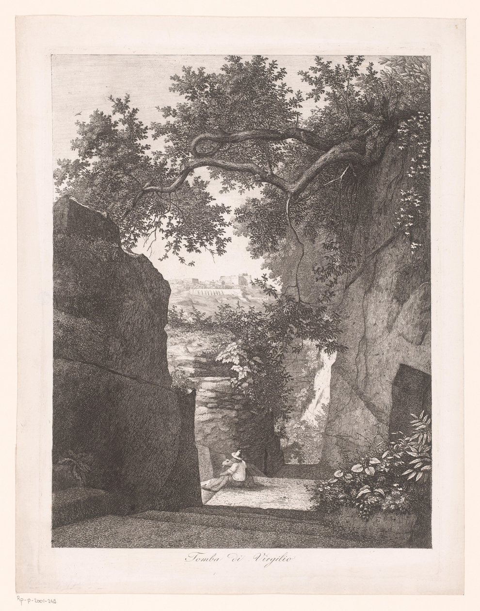 Man with Dog, Sitting by the Tomb of Virgil by Florian Grospietsch