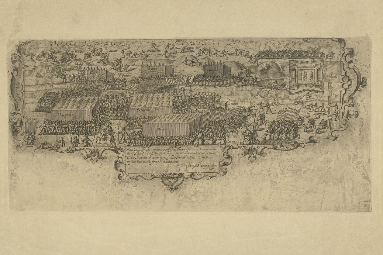 Battle at the Leffingedijk Between the State Troops of Ernst Casimir of Nassau and the Spanish of Albrecht of Austria, 1600 by Floris Balthasarsz. van Berckenrode