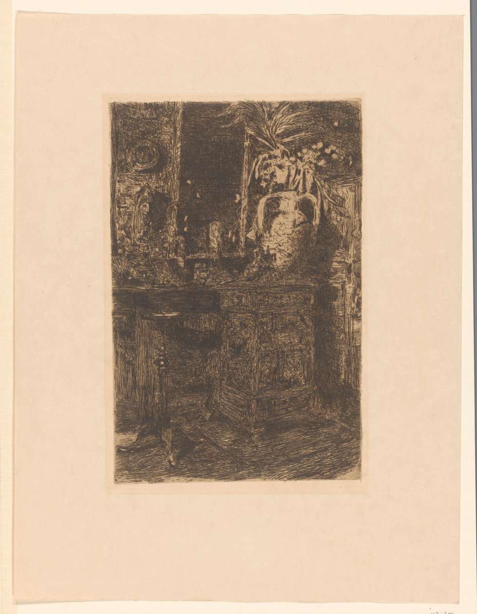 Studio Interior with Stove, Fireplace, and Flower Vase by Floris Verster