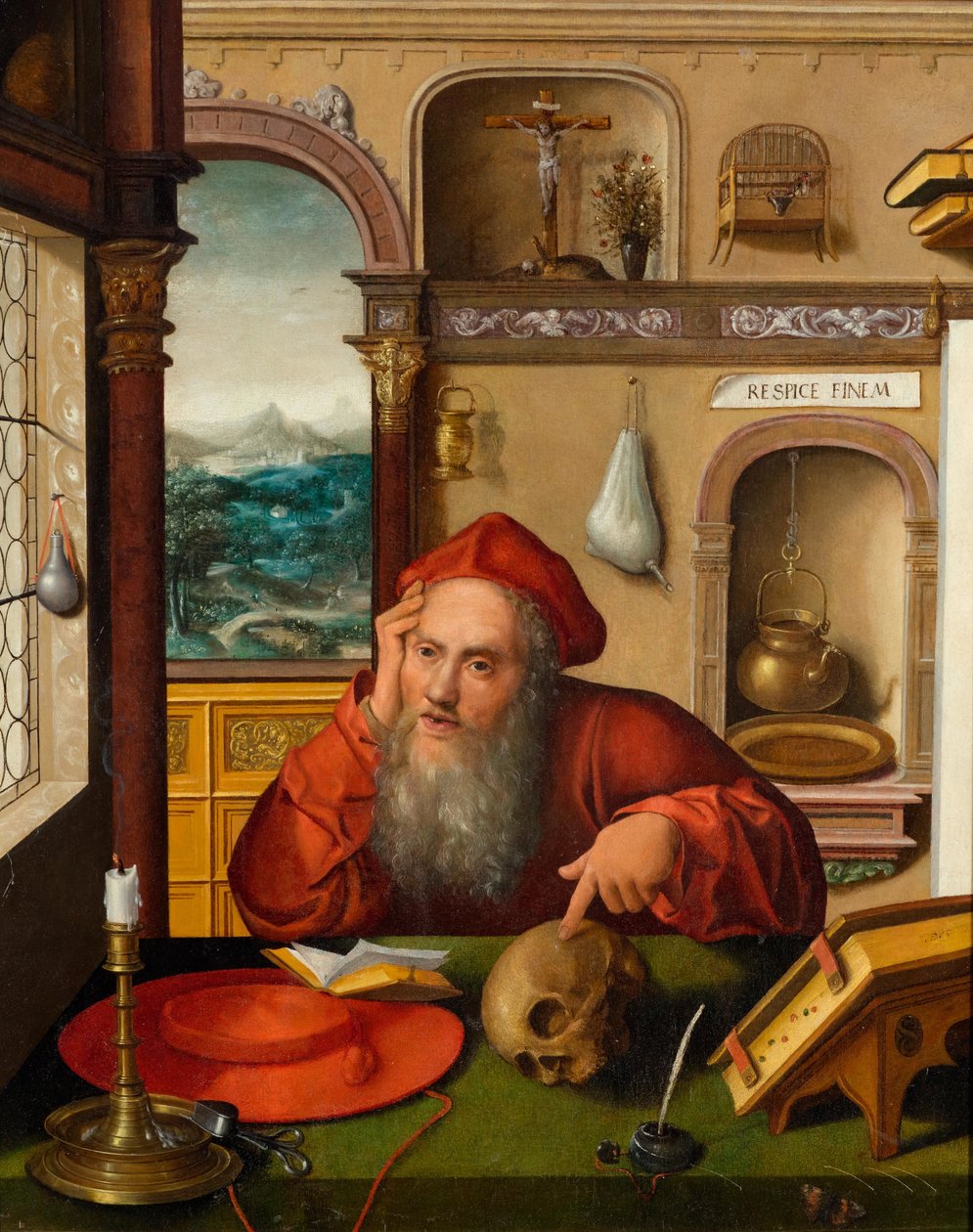 Saint Jerome in His Study by Follower of Joos van Cleve