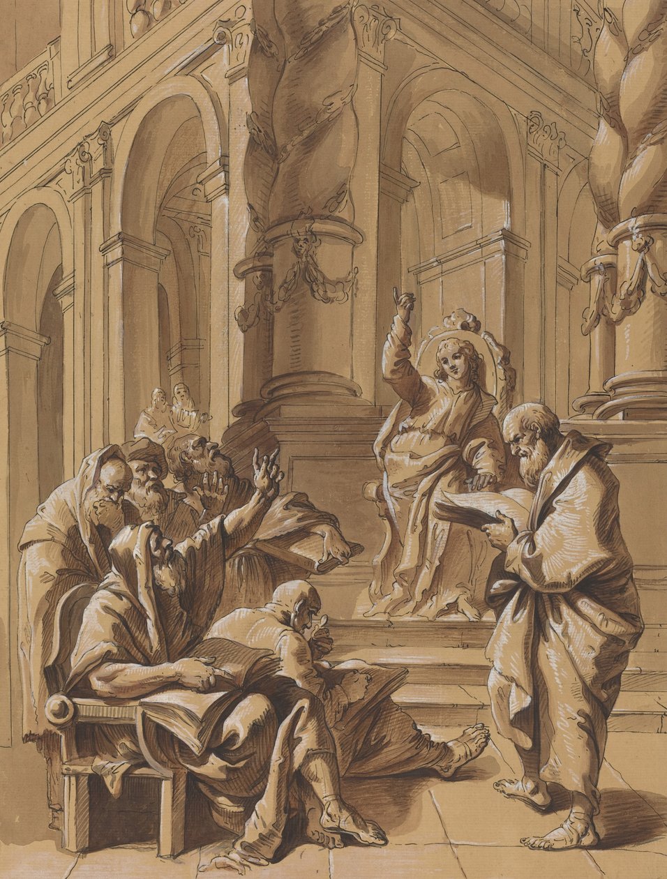 Christ among the Doctors by Follower of Francesco Fontebasso