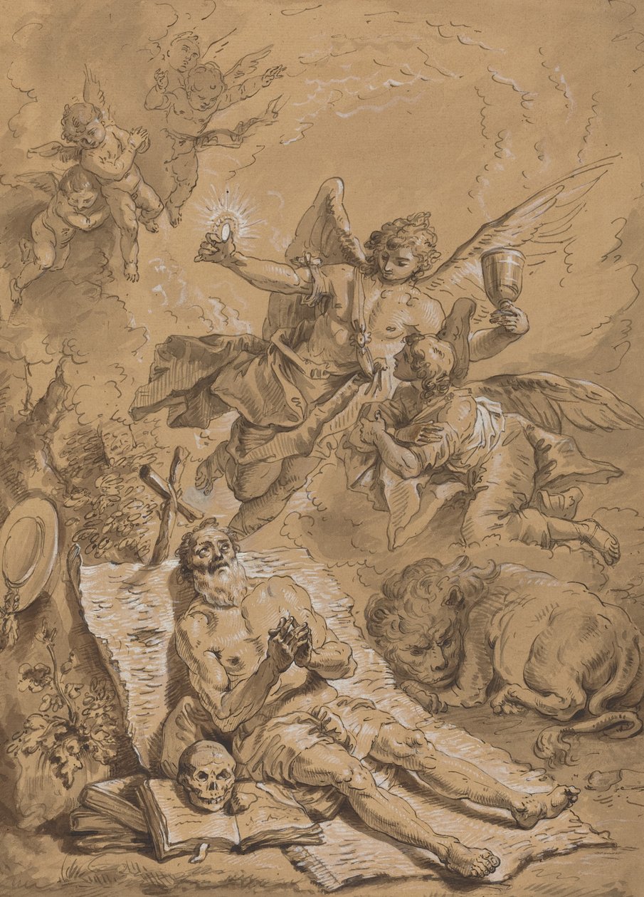 Last Communion of Saint Jerome by Follower of Francesco Fontebasso