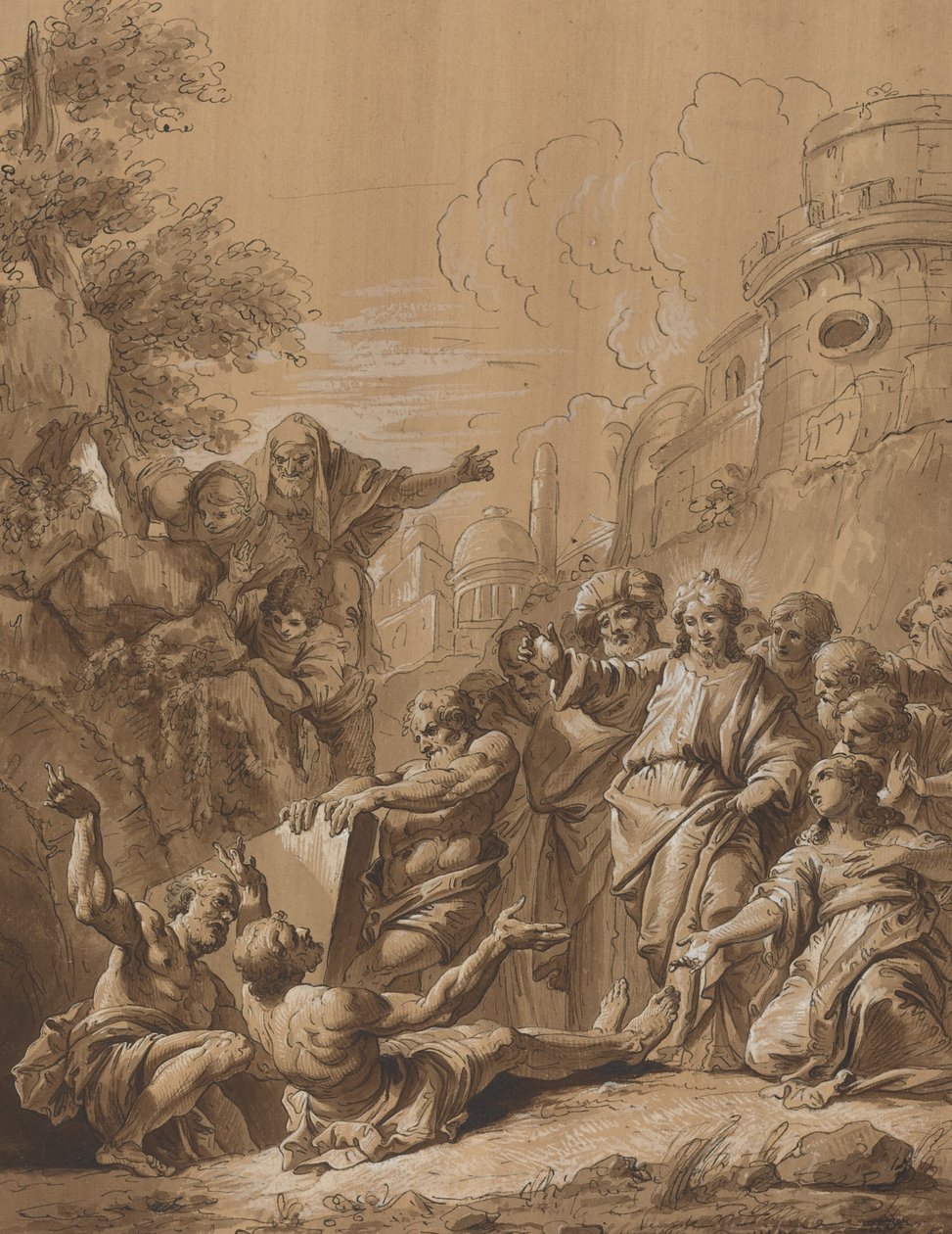 The Raising of Lazarus by Follower of Francesco Fontebasso