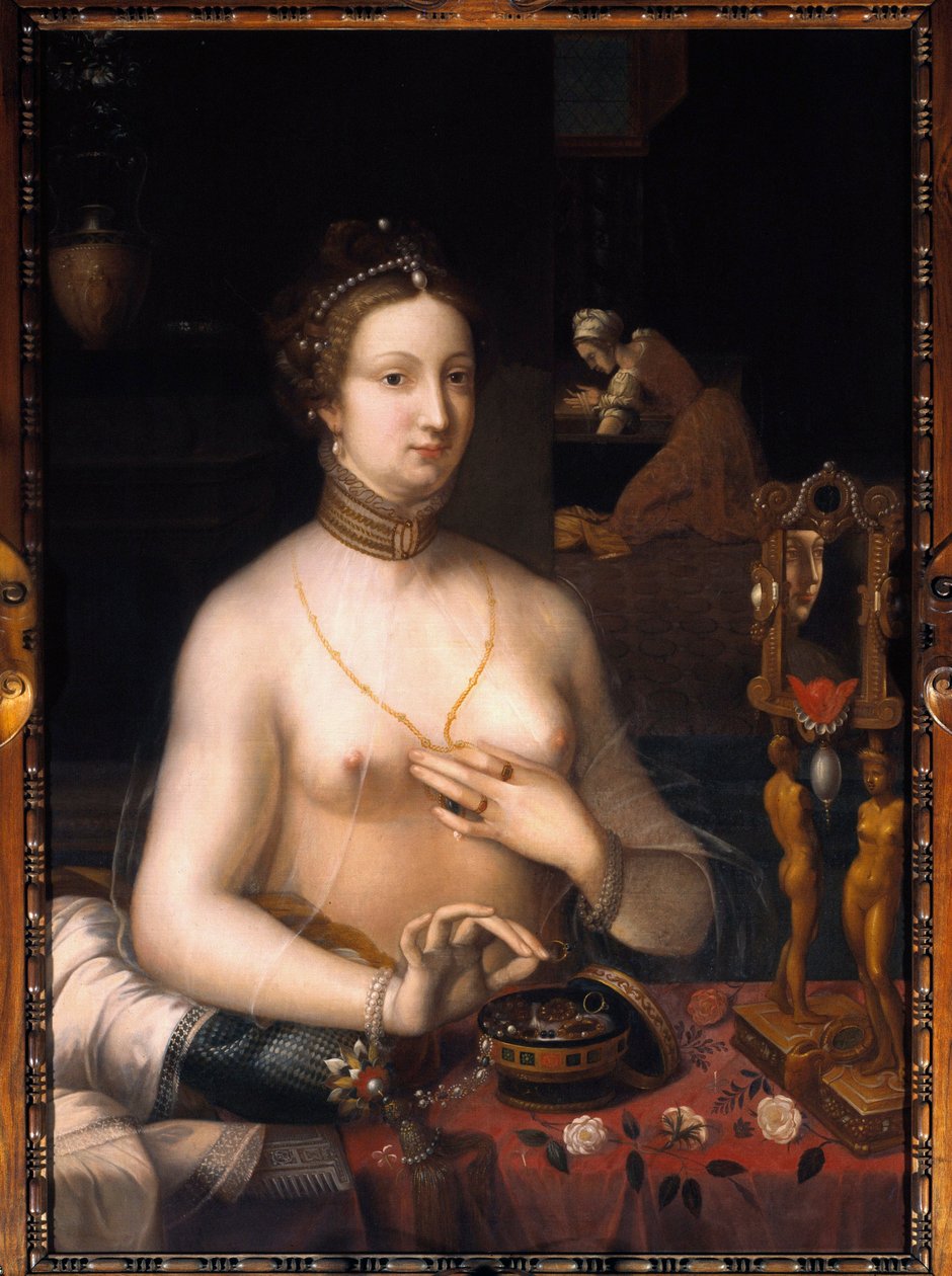 The Lady at Her Toilet by Fontainebleau School