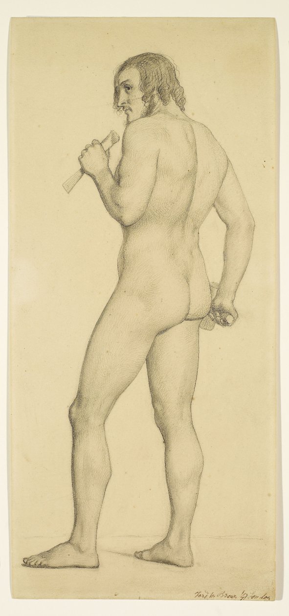 Male - Academic Nude Study Posed as a Sculptor by Ford Madox Brown