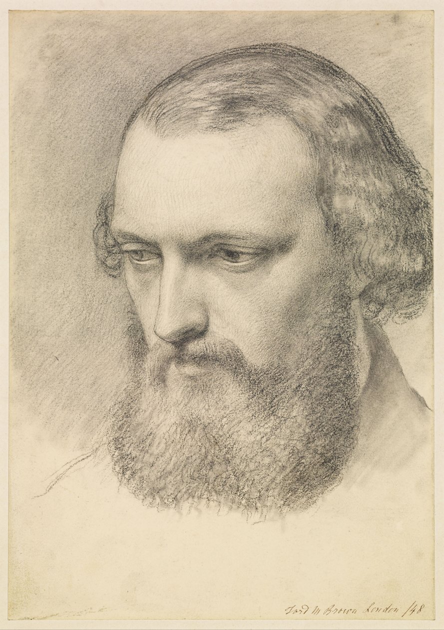 Portrait: Head Study of Daniel Casey (Three-Quarter View) by Ford Madox Brown