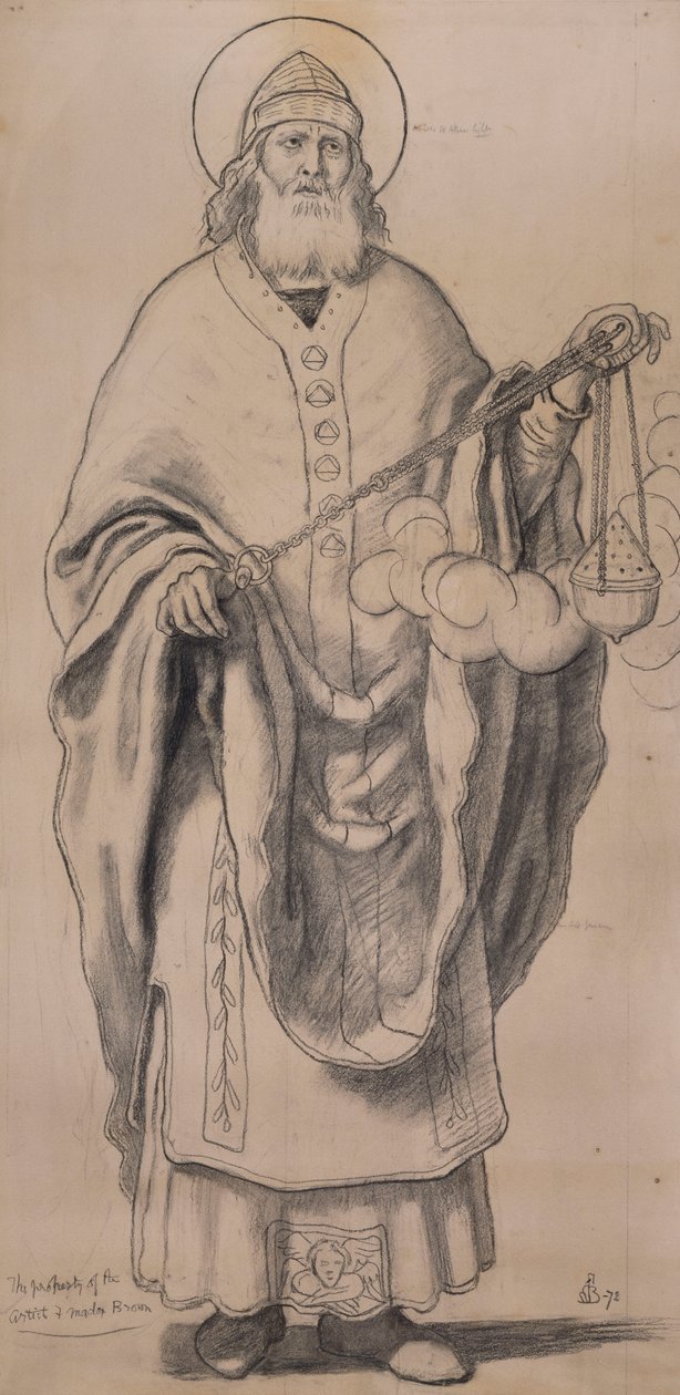 Zachariah, Cartoon for Stained Glass at Knaresborough by Ford Madox Brown
