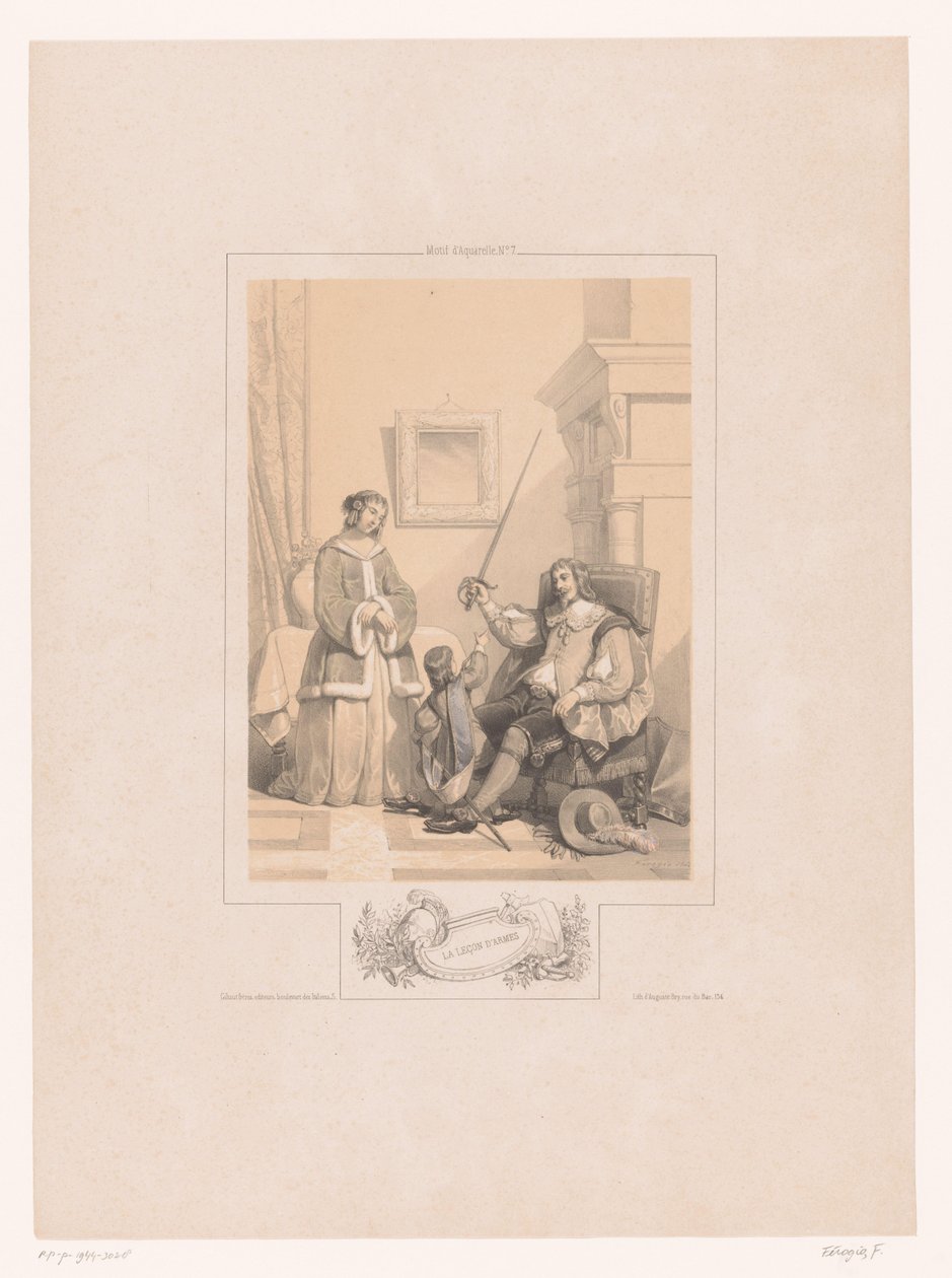 Father Shows His Young Son a Rapier by Fortuné Ferogio
