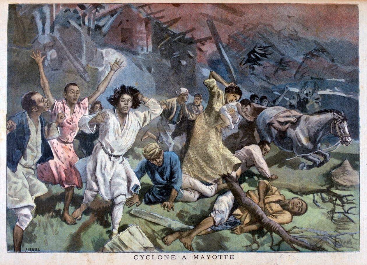 Cyclone in Mayotte, 1898 by Fortuné Méaulle