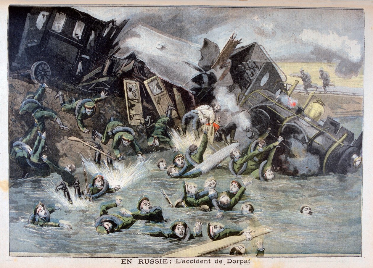 Military Train Accident in Dorpat, Russia by Fortuné Méaulle