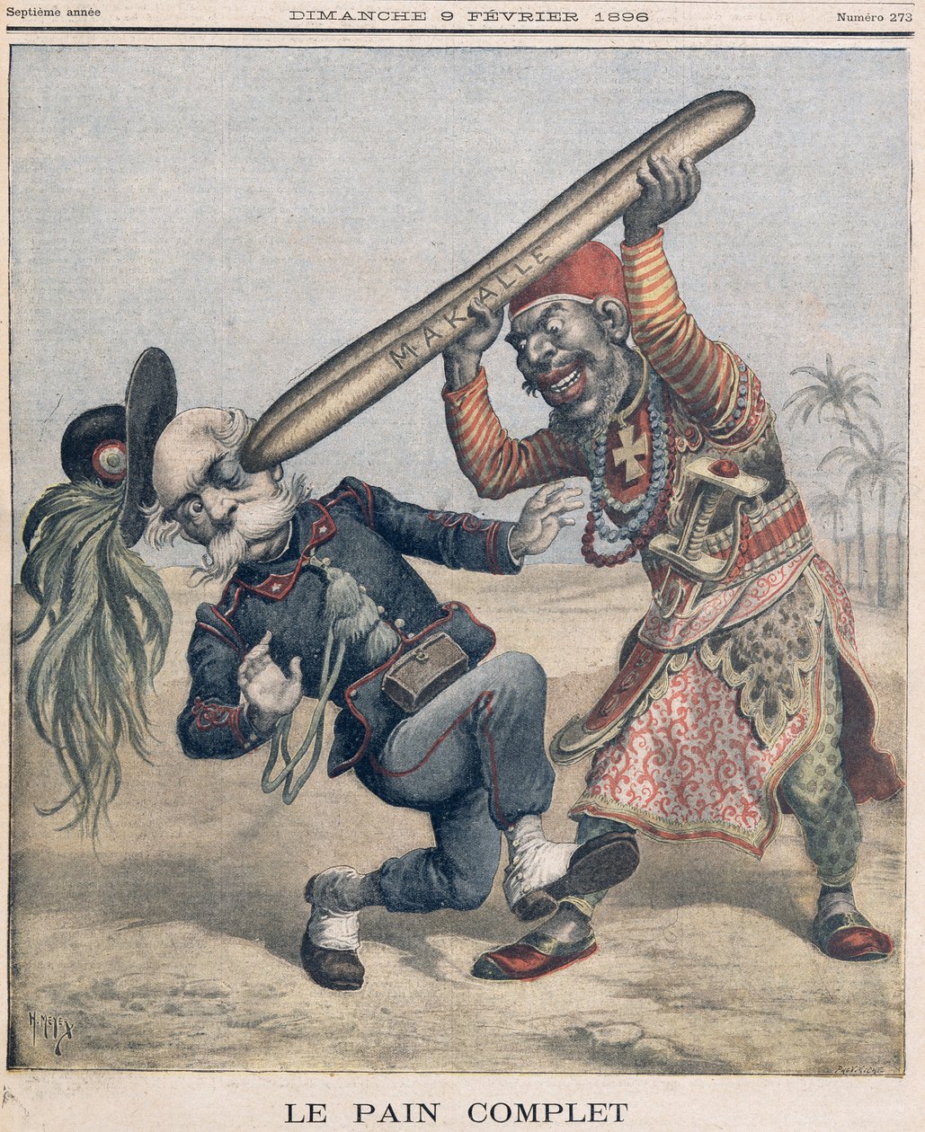 Caricature of Francesco Crispi and the Defeat of the Italian Invading Army at the Siege of Makalle, Ethiopia, cover of 