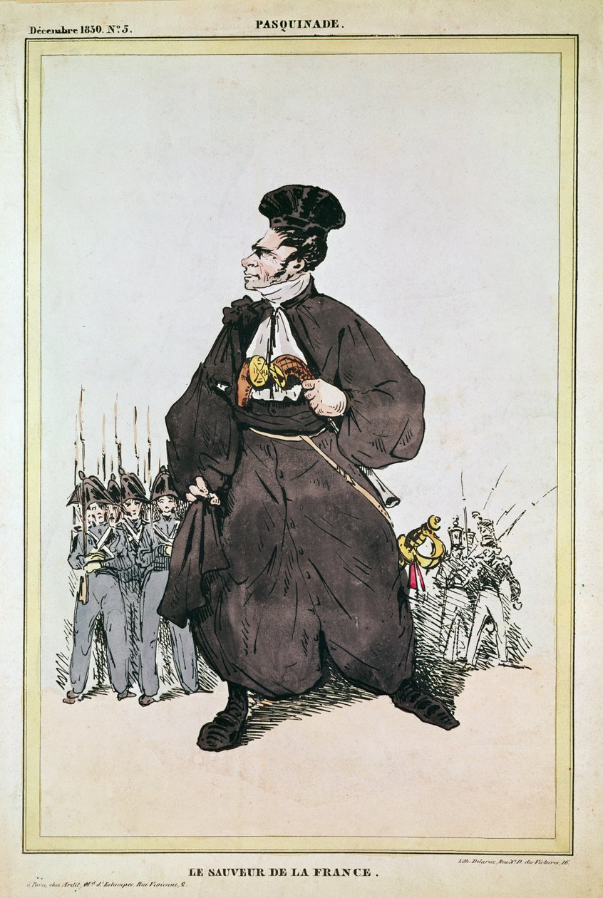 Caricature of Baron Pasquier as Saviour of France, 1830 by Fortune Delarue