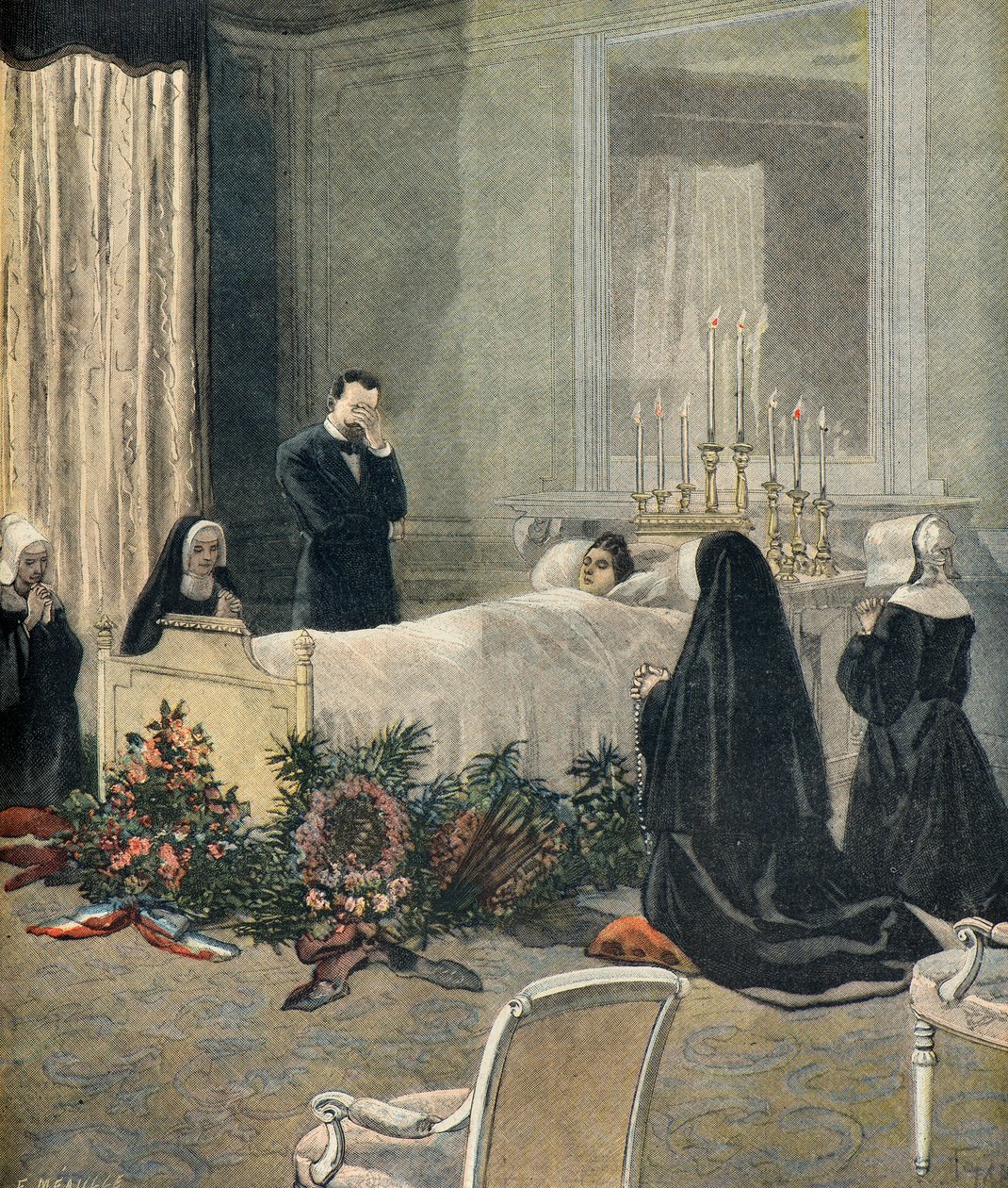 Cecile Carnot on Her Deathbed by Fortune Louis Meaulle
